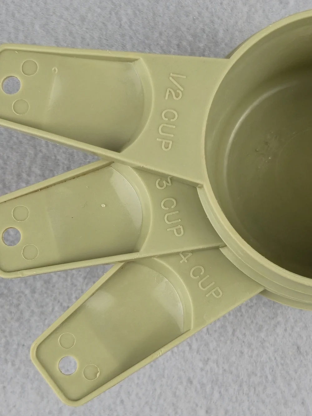 Vintage Tupperware Avocado Green Measuring Cups Set of 3